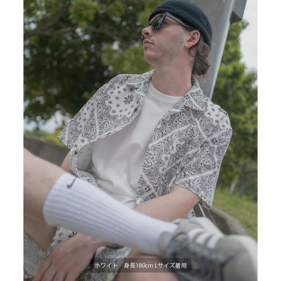 シャツ ユニセックス セットアップ対応 SIDEWAY STANCE サイドウェイスタンス 半袖シャツ オープンカラーシャツ 開襟シャツ ペイズリー バンダナ柄 デニムシャツ | improves | 09