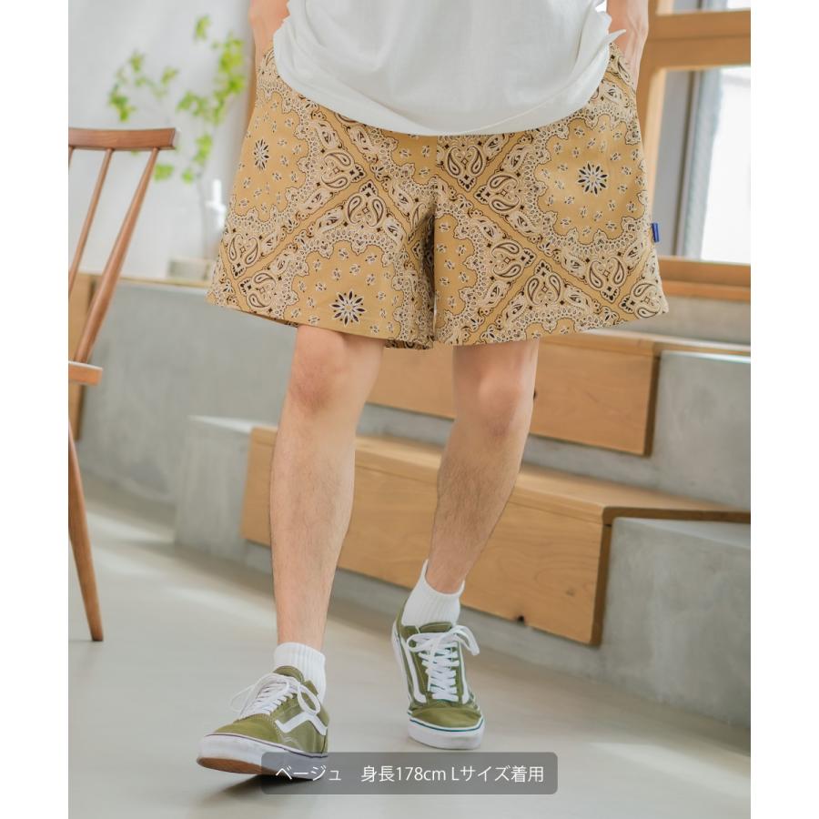 ショートパンツ ユニセックス セットアップ対応 SIDEWAY STANCE サイドウェイスタンス ハーフパンツ バギーショーツ 短パン ペイズリー バンダナ柄 | improves | 01