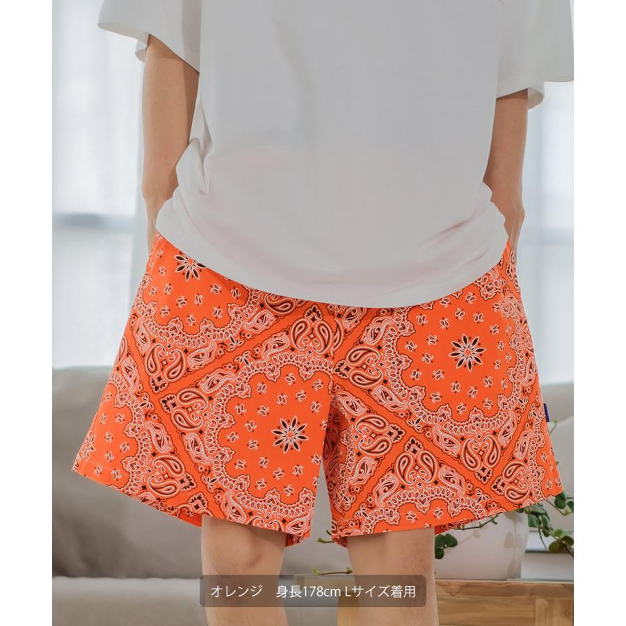ショートパンツ ユニセックス セットアップ対応 SIDEWAY STANCE サイドウェイスタンス ハーフパンツ バギーショーツ 短パン ペイズリー バンダナ柄 | improves | 10