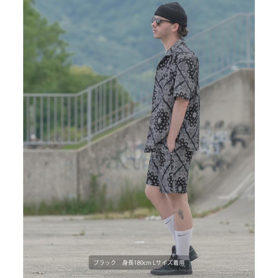 ショートパンツ ユニセックス セットアップ対応 SIDEWAY STANCE サイドウェイスタンス ハーフパンツ バギーショーツ 短パン ペイズリー バンダナ柄 | improves | 07