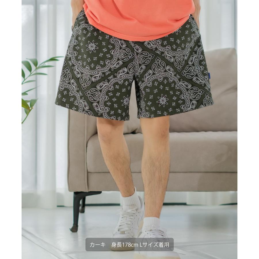 ショートパンツ ユニセックス セットアップ対応 SIDEWAY STANCE サイドウェイスタンス ハーフパンツ バギーショーツ 短パン ペイズリー バンダナ柄 | improves | 08