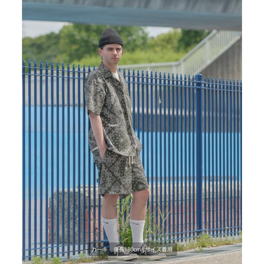 ショートパンツ ユニセックス セットアップ対応 SIDEWAY STANCE サイドウェイスタンス ハーフパンツ バギーショーツ 短パン ペイズリー バンダナ柄 | improves | 09