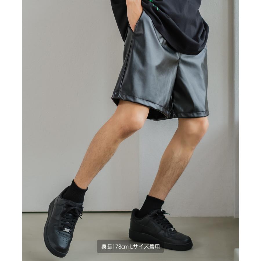 ショートパンツ ユニセックス SIDEWAY STANCE サイドウェイスタンス ハーフパンツ バギーショーツ 短パン レザー | improves | 01
