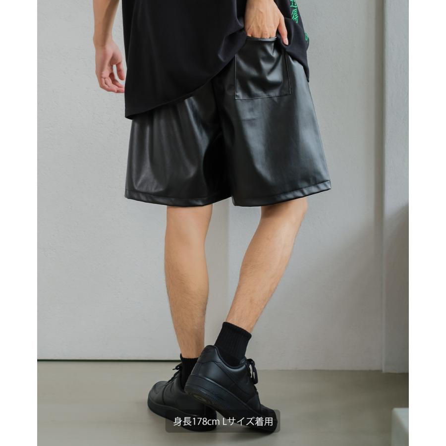 ショートパンツ ユニセックス SIDEWAY STANCE サイドウェイスタンス ハーフパンツ バギーショーツ 短パン レザー | improves | 04