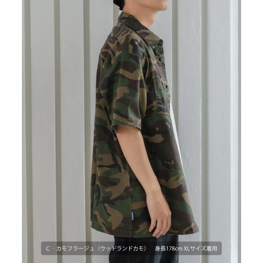 シャツ ユニセックス セットアップ対応 SIDEWAY STANCE サイドウェイスタンス 半袖シャツ ワークシャツ 迷彩 カモフラ デニムシャツ | improves | 14