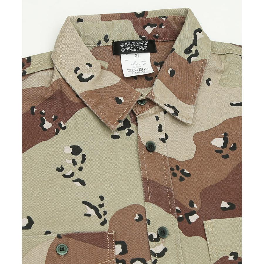 シャツ ユニセックス セットアップ対応 SIDEWAY STANCE サイドウェイスタンス 半袖シャツ ワークシャツ 迷彩 カモフラ デニムシャツ | improves | 18