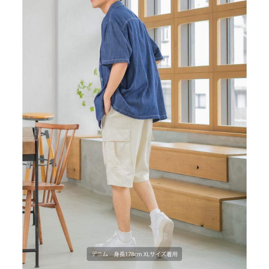 シャツ ユニセックス セットアップ対応 SIDEWAY STANCE サイドウェイスタンス 半袖シャツ ワークシャツ 迷彩 カモフラ デニムシャツ | improves | 02