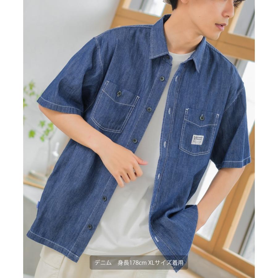 シャツ ユニセックス セットアップ対応 SIDEWAY STANCE サイドウェイスタンス 半袖シャツ ワークシャツ 迷彩 カモフラ デニムシャツ | improves | 03