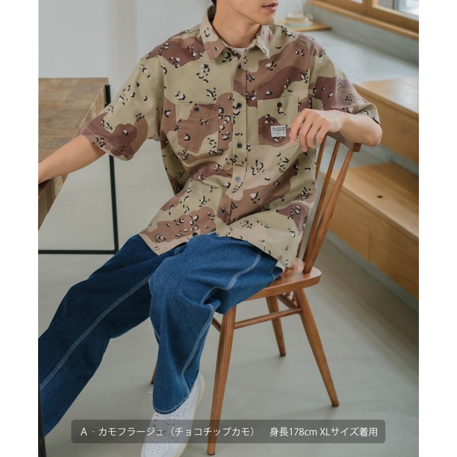 シャツ ユニセックス セットアップ対応 SIDEWAY STANCE サイドウェイスタンス 半袖シャツ ワークシャツ 迷彩 カモフラ デニムシャツ | improves | 05