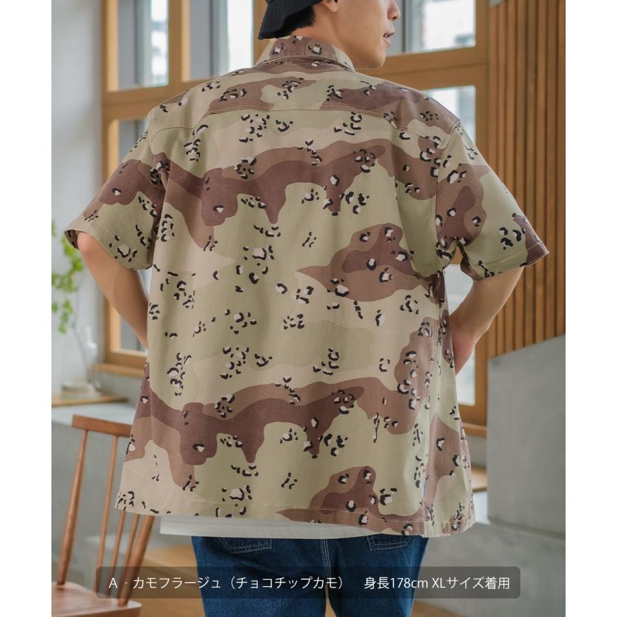 シャツ ユニセックス セットアップ対応 SIDEWAY STANCE サイドウェイスタンス 半袖シャツ ワークシャツ 迷彩 カモフラ デニムシャツ | improves | 06