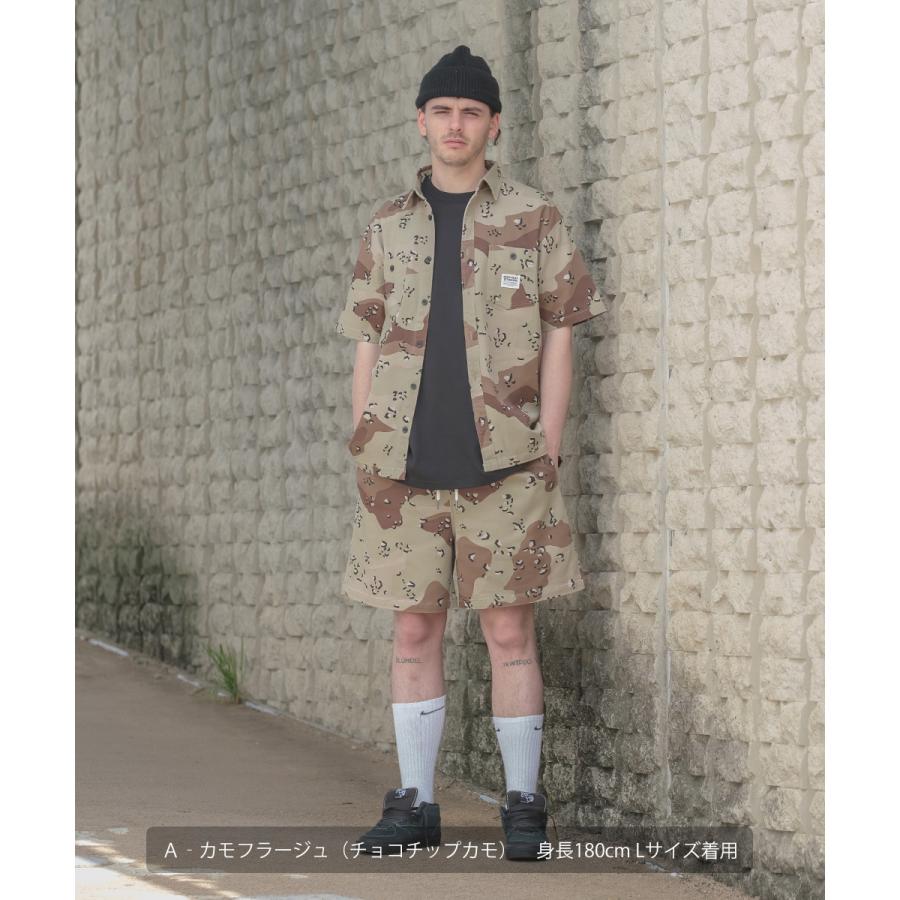 シャツ ユニセックス セットアップ対応 SIDEWAY STANCE サイドウェイスタンス 半袖シャツ ワークシャツ 迷彩 カモフラ デニムシャツ | improves | 07