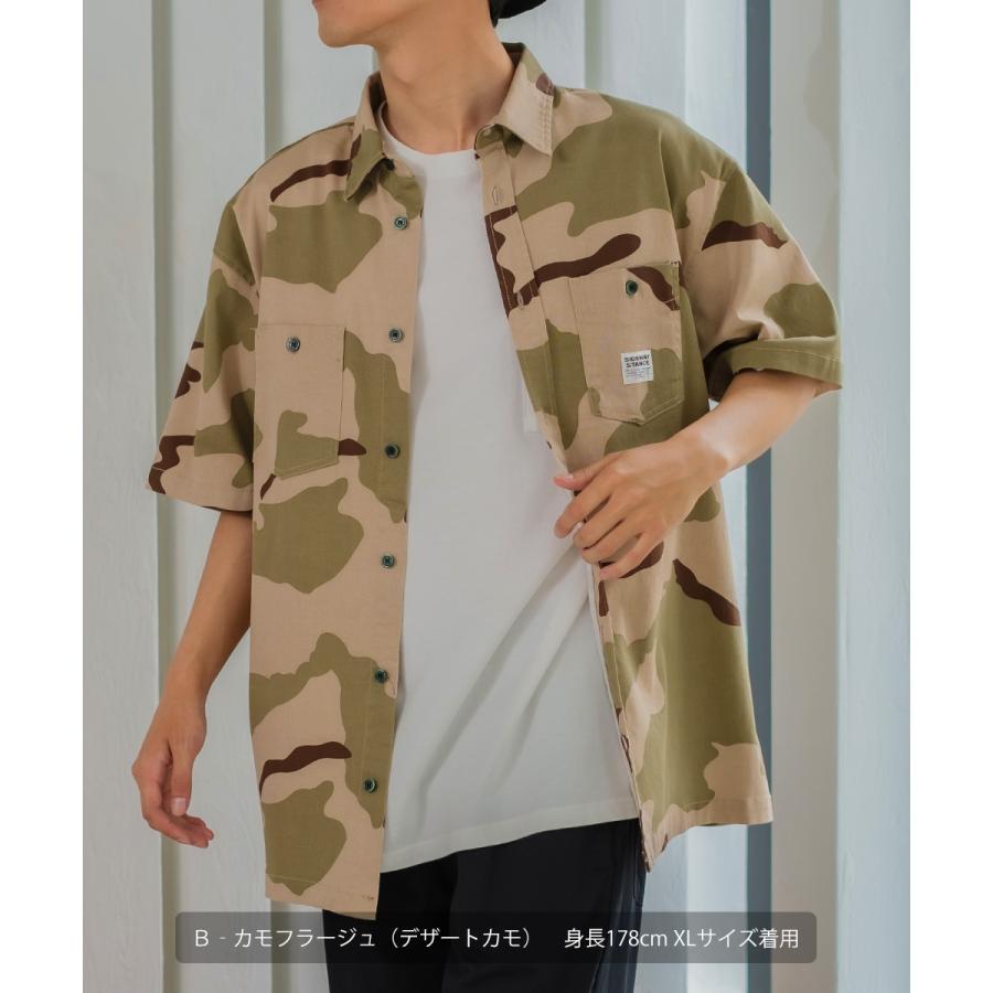 シャツ ユニセックス セットアップ対応 SIDEWAY STANCE サイドウェイスタンス 半袖シャツ ワークシャツ 迷彩 カモフラ デニムシャツ | improves | 08