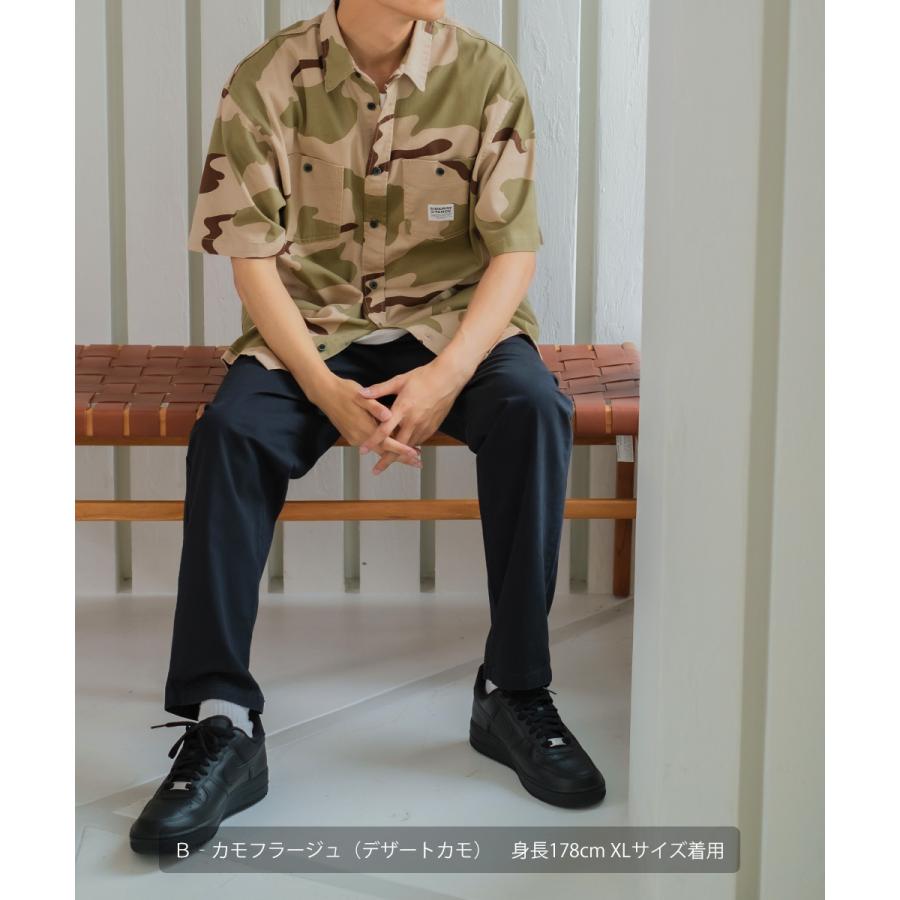 シャツ ユニセックス セットアップ対応 SIDEWAY STANCE サイドウェイスタンス 半袖シャツ ワークシャツ 迷彩 カモフラ デニムシャツ | improves | 09