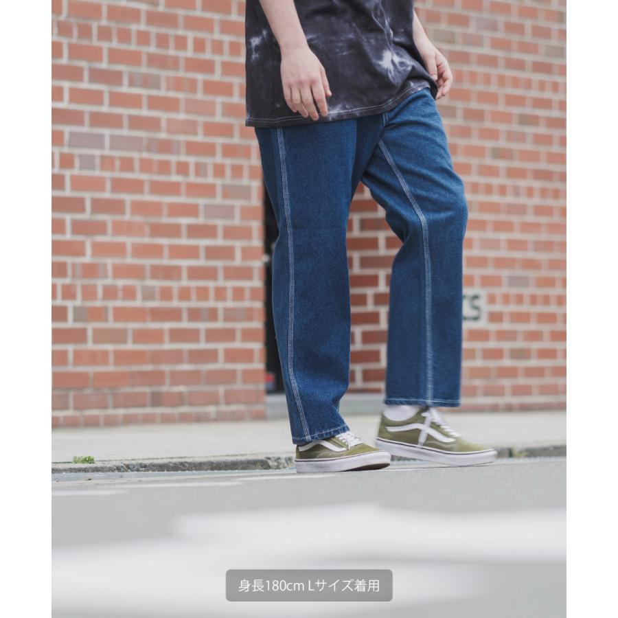 デニムパンツ メンズ ワイドパンツ テーパードパンツ アンクル丈 ジーンズ ユニセックス SIDEWAY STANCE サイドウェイスタンス | improves | 11