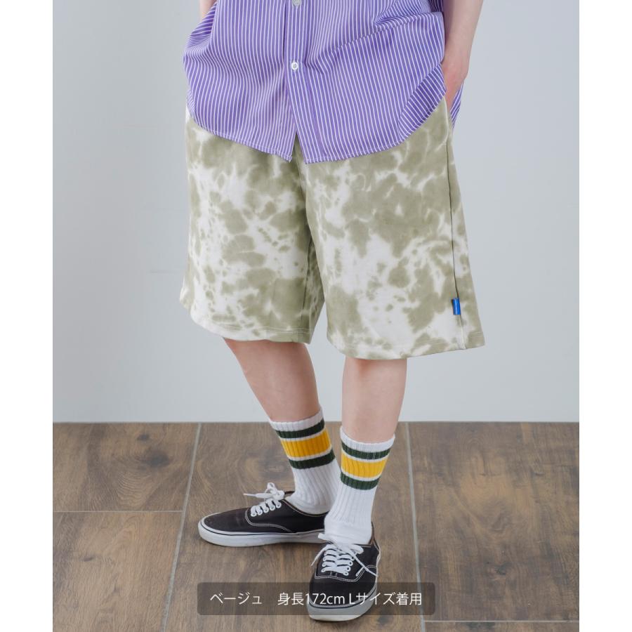 ハーフパンツ メンズ ショートパンツ スウェット ダンス 無地 イージーパンツ タイダイ柄 | improves | 04