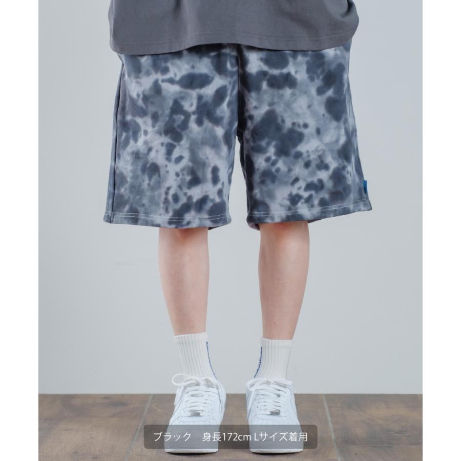 ハーフパンツ メンズ ショートパンツ スウェット ダンス 無地 イージーパンツ タイダイ柄 | improves | 07