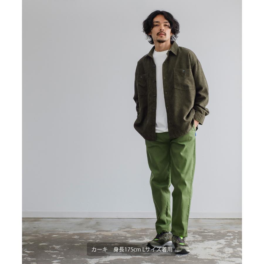 シャツ メンズ コーデロイ セットアップ対応 コーデュロイシャツ レギュラーカラー ビッグシルエット ワークシャツ ゆったり 大きいサイズ | improves | 17