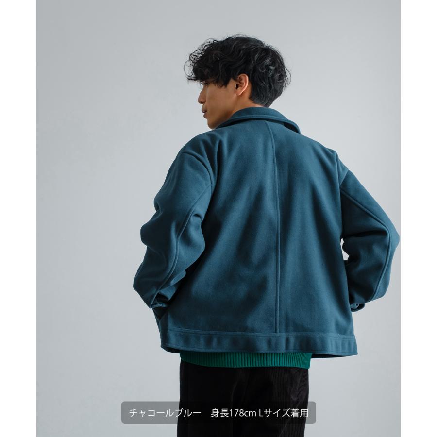 【セットアップ対応】メルトンスウィングトップ メンズ テックメルトン スイングトップ ブルゾン  ジャンパー ショート アウター 丈 暖かい 起毛 ゆったり | improves | 10