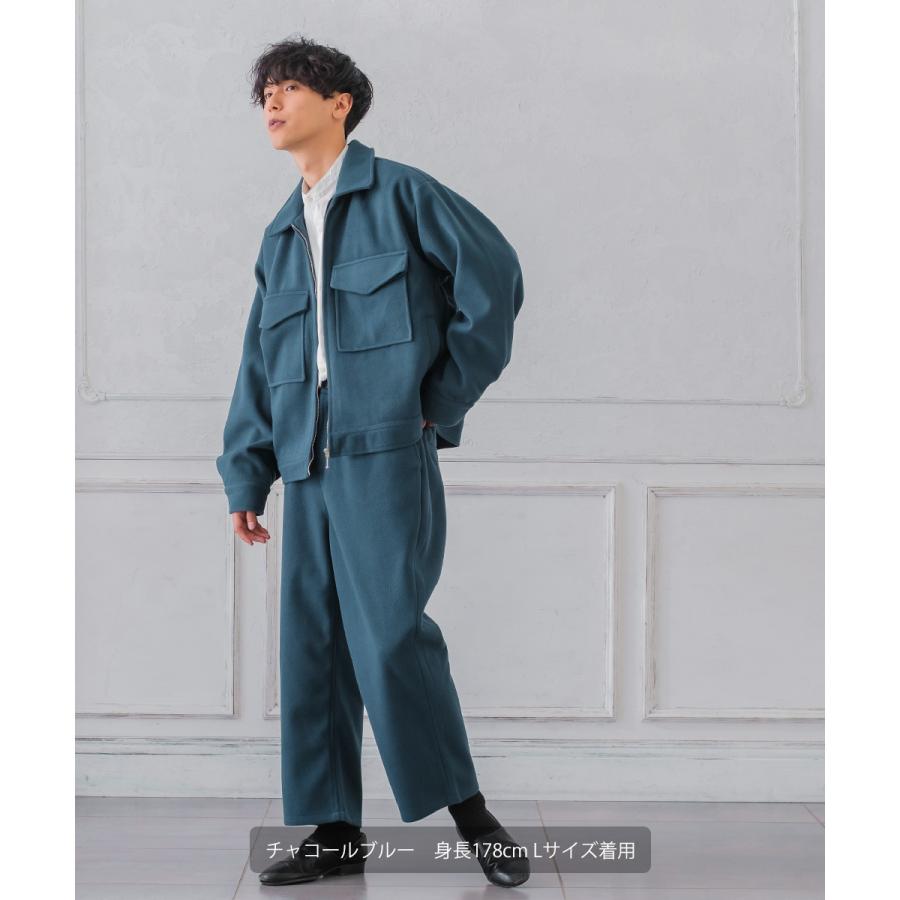 【セットアップ対応】メルトンスウィングトップ メンズ テックメルトン スイングトップ ブルゾン  ジャンパー ショート アウター 丈 暖かい 起毛 ゆったり | improves | 12