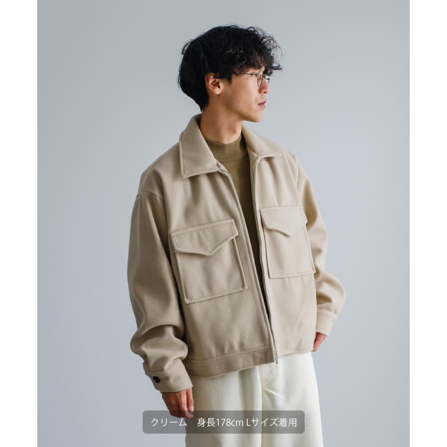 【セットアップ対応】メルトンスウィングトップ メンズ テックメルトン スイングトップ ブルゾン  ジャンパー ショート アウター 丈 暖かい 起毛 ゆったり | improves | 14