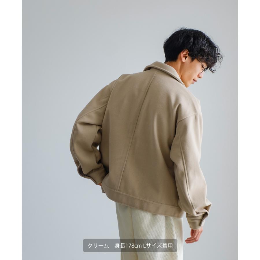 【セットアップ対応】メルトンスウィングトップ メンズ テックメルトン スイングトップ ブルゾン  ジャンパー ショート アウター 丈 暖かい 起毛 ゆったり | improves | 15