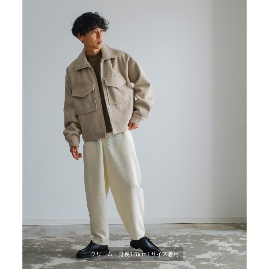 【セットアップ対応】メルトンスウィングトップ メンズ テックメルトン スイングトップ ブルゾン  ジャンパー ショート アウター 丈 暖かい 起毛 ゆったり | improves | 16