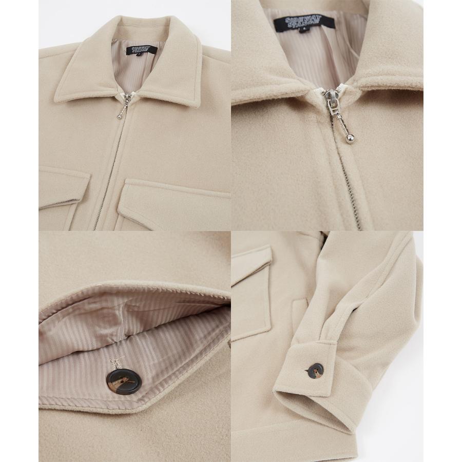 【セットアップ対応】メルトンスウィングトップ メンズ テックメルトン スイングトップ ブルゾン  ジャンパー ショート アウター 丈 暖かい 起毛 ゆったり | improves | 18