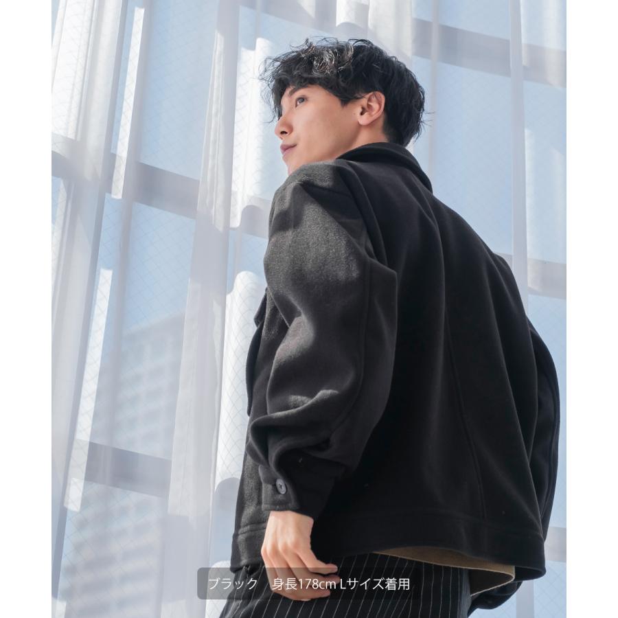 【セットアップ対応】メルトンスウィングトップ メンズ テックメルトン スイングトップ ブルゾン  ジャンパー ショート アウター 丈 暖かい 起毛 ゆったり | improves | 02