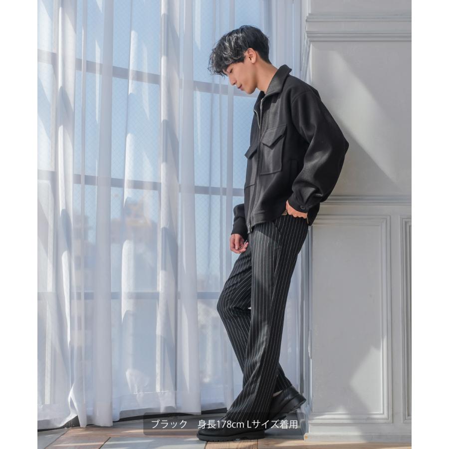 【セットアップ対応】メルトンスウィングトップ メンズ テックメルトン スイングトップ ブルゾン  ジャンパー ショート アウター 丈 暖かい 起毛 ゆったり | improves | 04