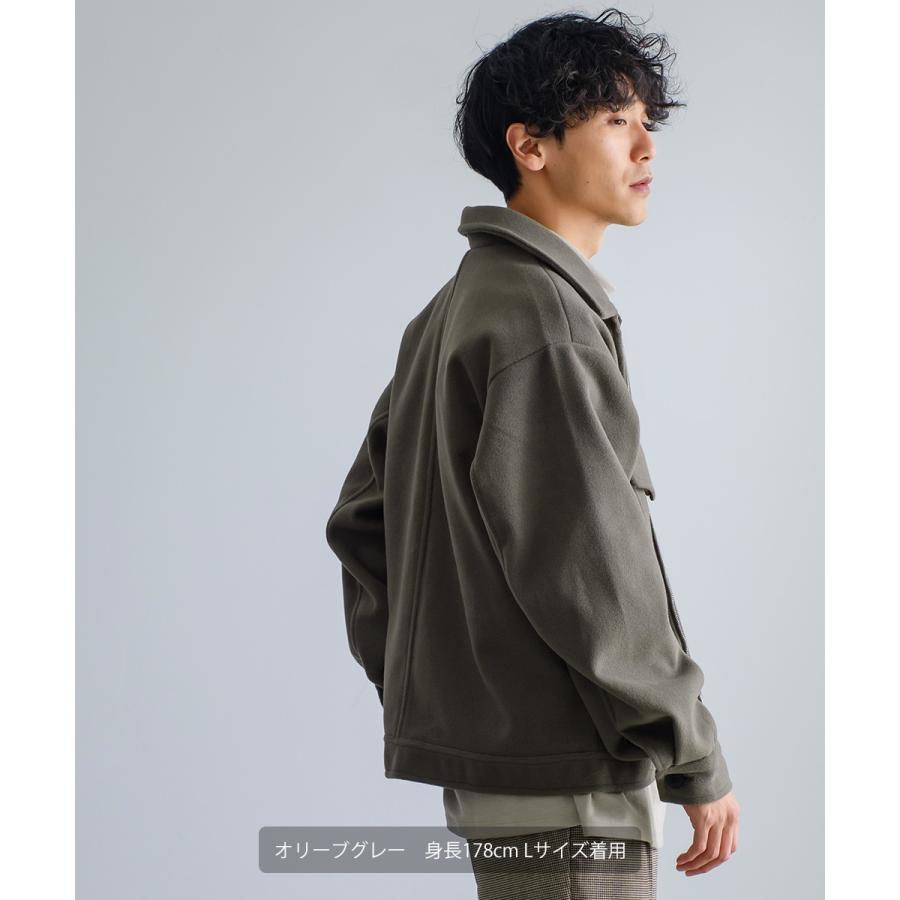 【セットアップ対応】メルトンスウィングトップ メンズ テックメルトン スイングトップ ブルゾン  ジャンパー ショート アウター 丈 暖かい 起毛 ゆったり | improves | 06