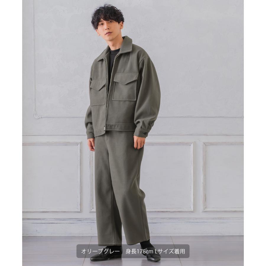 【セットアップ対応】メルトンスウィングトップ メンズ テックメルトン スイングトップ ブルゾン  ジャンパー ショート アウター 丈 暖かい 起毛 ゆったり | improves | 08