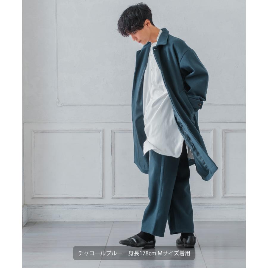 【セットアップ対応】メルトン1タックワイドパンツ メンズ テックメルトン ボトムス バギーパンツ イージーパンツ アンクル丈 暖かい 起毛 ゆったり | improves | 11