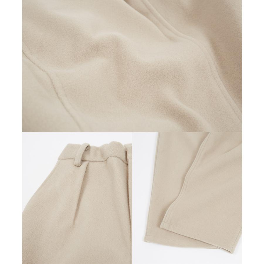 【セットアップ対応】メルトン1タックワイドパンツ メンズ テックメルトン ボトムス バギーパンツ イージーパンツ アンクル丈 暖かい 起毛 ゆったり | improves | 19