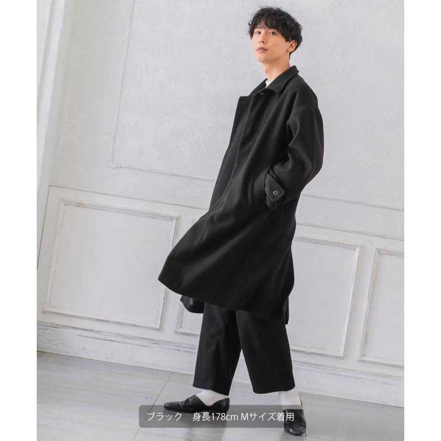 【セットアップ対応】メルトン1タックワイドパンツ メンズ テックメルトン ボトムス バギーパンツ イージーパンツ アンクル丈 暖かい 起毛 ゆったり | improves | 03