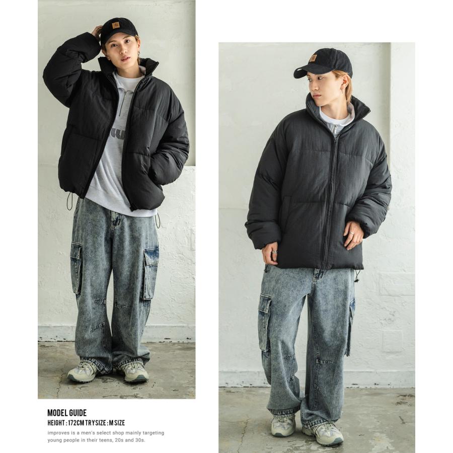 中綿スタンドダウンジャケット メンズ 撥水 コクーンシルエット 大きいサイズ ゆったり ビッグシルエット オーバーサイズ 韓国ファッション ストリート |  | 08