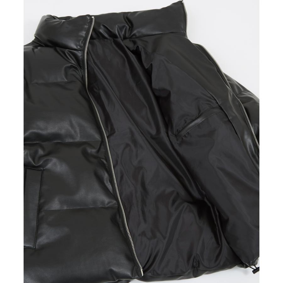 中綿スタンドレザーダウンジャケット メンズ コクーンシルエット 革 大きいサイズ ゆったり ビッグシルエット オーバーサイズ 韓国ファッション ストリート | improves | 12
