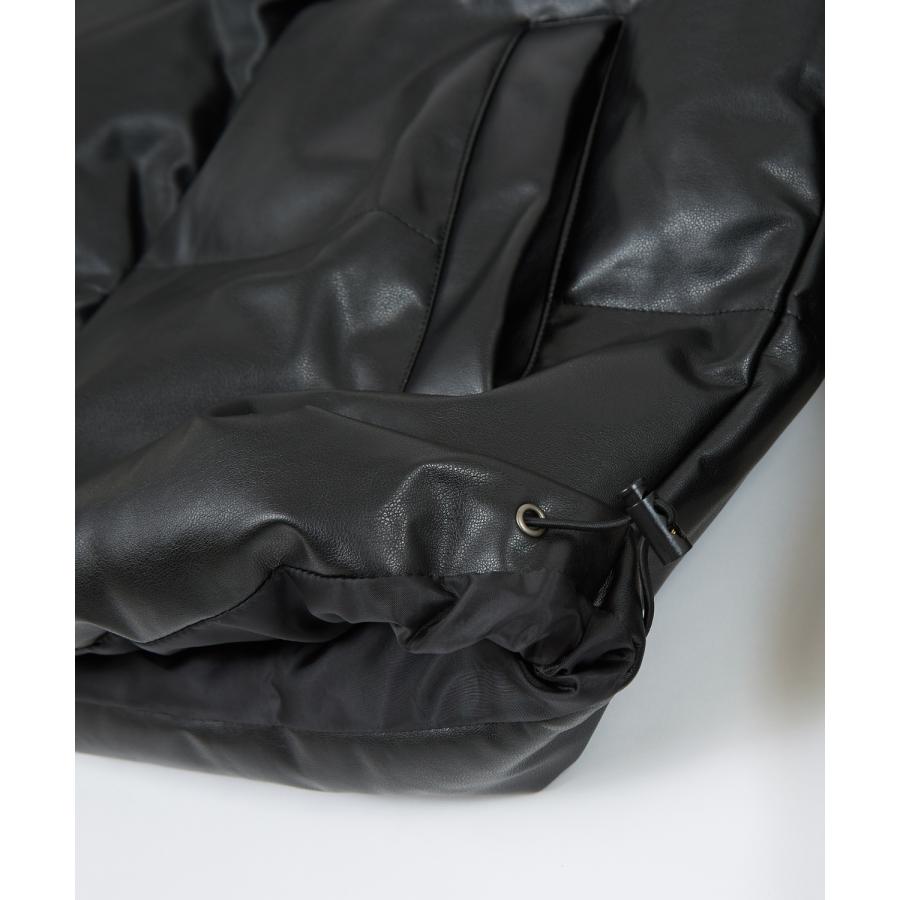 中綿スタンドレザーダウンジャケット メンズ コクーンシルエット 革 大きいサイズ ゆったり ビッグシルエット オーバーサイズ 韓国ファッション ストリート | improves | 14