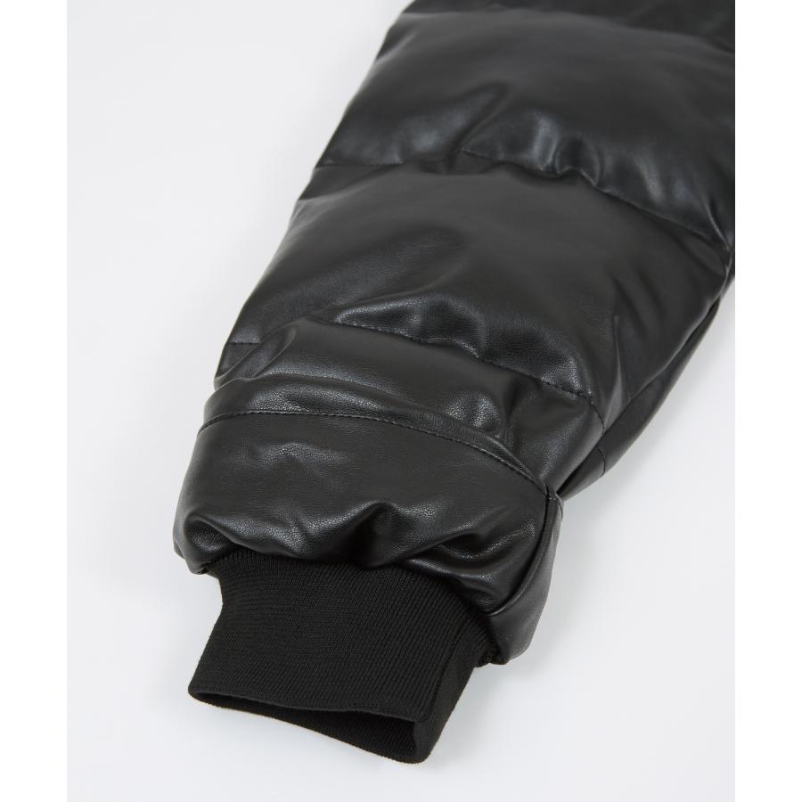 中綿スタンドレザーダウンジャケット メンズ コクーンシルエット 革 大きいサイズ ゆったり ビッグシルエット オーバーサイズ 韓国ファッション ストリート | improves | 15