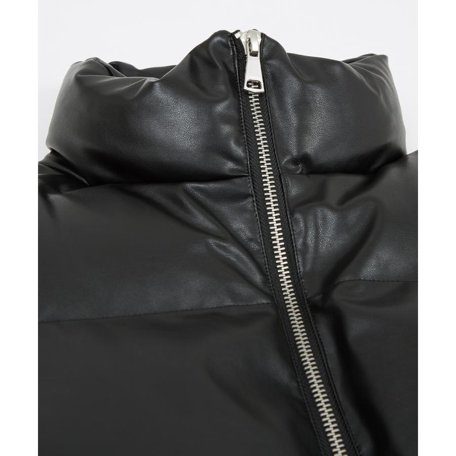 中綿スタンドレザーダウンジャケット メンズ コクーンシルエット 革 大きいサイズ ゆったり ビッグシルエット オーバーサイズ 韓国ファッション ストリート | improves | 10