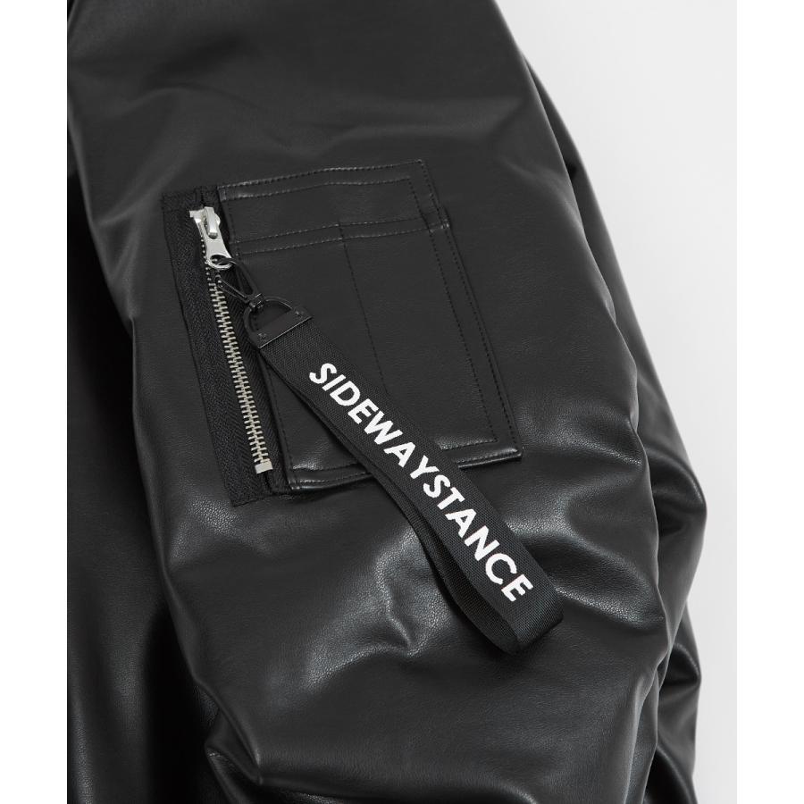 フェイクレザーMA-1ジャケット メンズ コクーンシルエット ミリタリーブルゾン フライトジャケット 大きいサイズ ゆったり オーバーサイズ 韓国ファッション | improves | 12