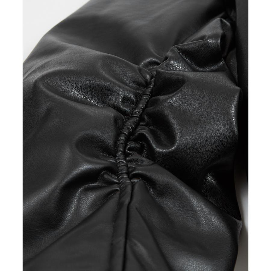 フェイクレザーMA-1ジャケット メンズ コクーンシルエット ミリタリーブルゾン フライトジャケット 大きいサイズ ゆったり オーバーサイズ 韓国ファッション | improves | 14