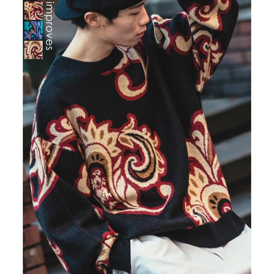 グレー 編み込みデザイン 3個セット improves ニット セーター メンズ SIDEWAY STANCE サイドウェイ