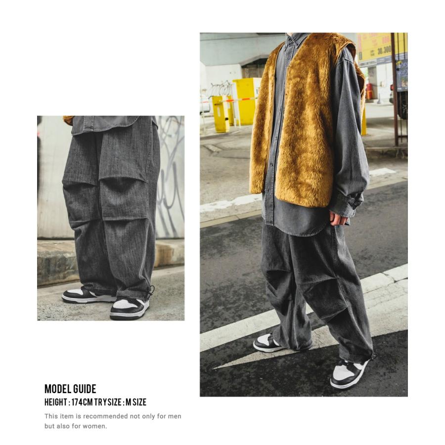 デニムパンツ メンズ SIDEWAY STANCE サイドウェイスタンス ジーンズ ワイドパンツ スノーパンツ イージーパンツ スラブデニム | improves | 18