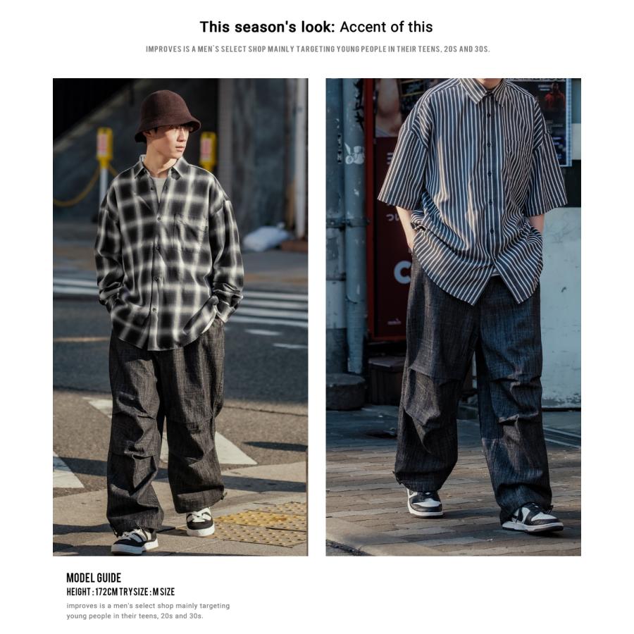 デニムパンツ メンズ SIDEWAY STANCE サイドウェイスタンス ジーンズ ワイドパンツ スノーパンツ イージーパンツ スラブデニム | improves | 10