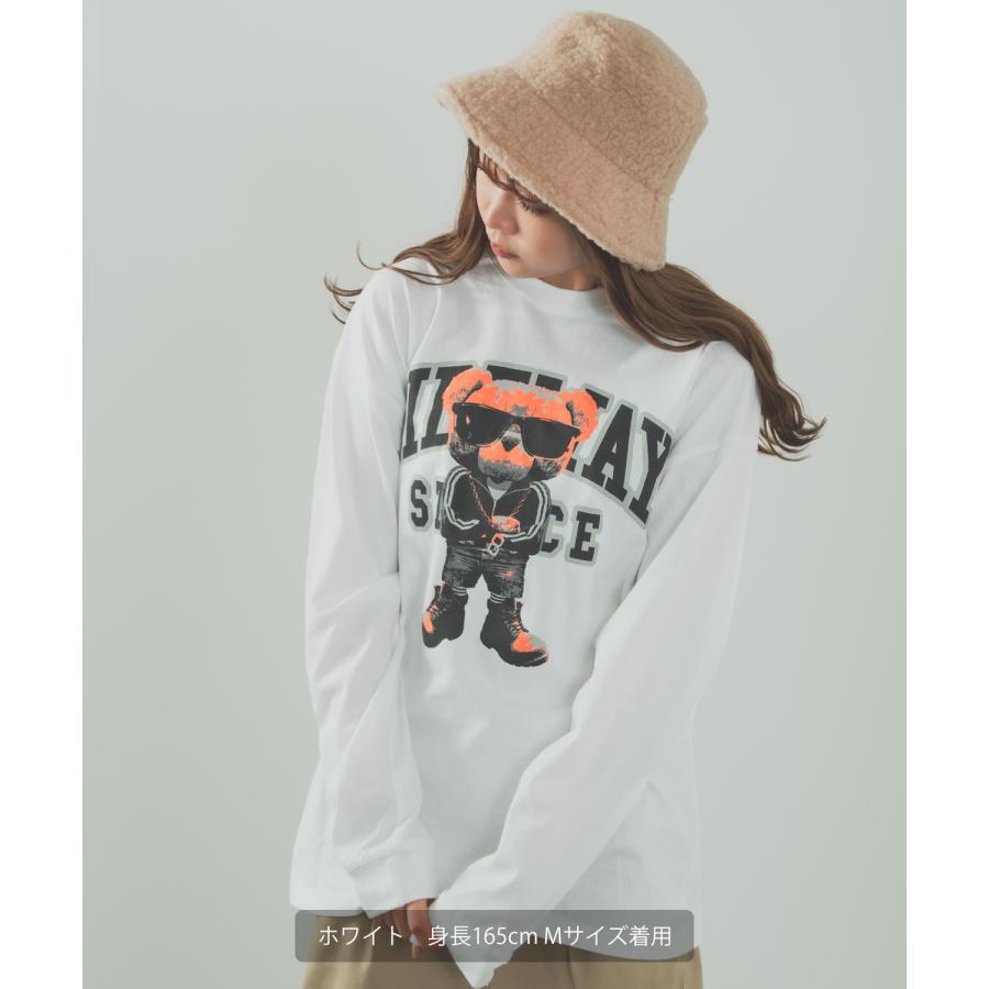 長袖Tシャツ メンズ SIDEWAY STANCE サイドウェイスタンス オリジナルプリント グラフィック ロンT クマ マスコット カレッジロゴ オーバーサイズ 大きめ | improves | 17