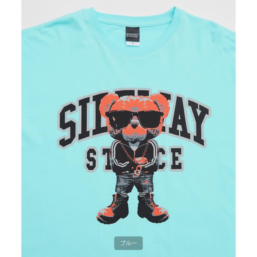 長袖Tシャツ メンズ SIDEWAY STANCE サイドウェイスタンス オリジナルプリント グラフィック ロンT クマ マスコット カレッジロゴ オーバーサイズ 大きめ | improves | 21
