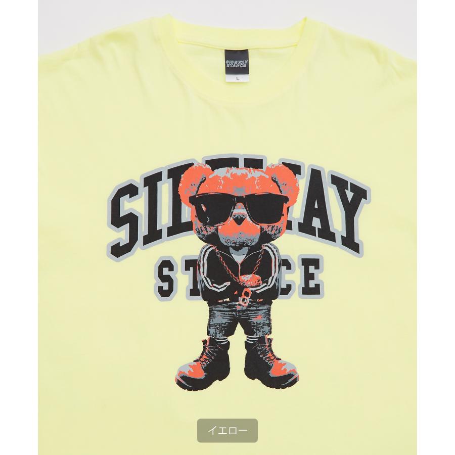 長袖Tシャツ メンズ SIDEWAY STANCE サイドウェイスタンス オリジナルプリント グラフィック ロンT クマ マスコット カレッジロゴ オーバーサイズ 大きめ | improves | 22