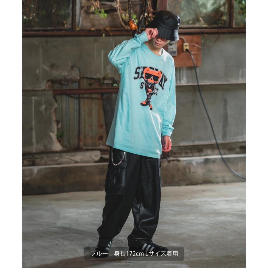 長袖Tシャツ メンズ SIDEWAY STANCE サイドウェイスタンス オリジナルプリント グラフィック ロンT クマ マスコット カレッジロゴ オーバーサイズ 大きめ | improves | 12