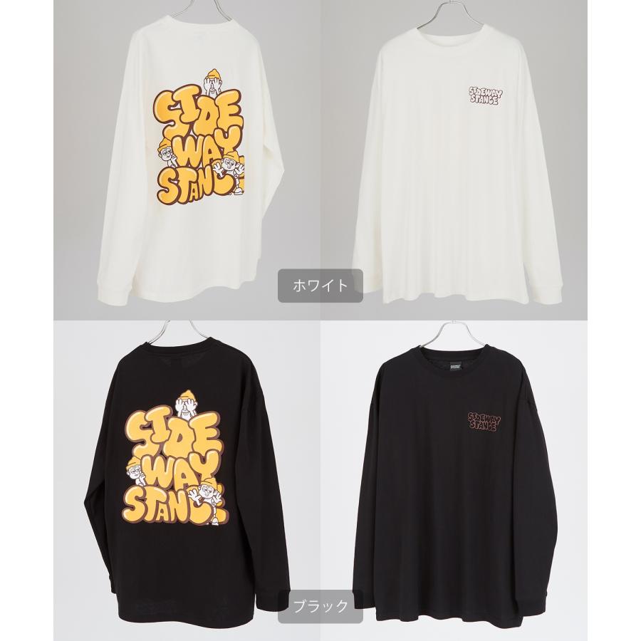 長袖Tシャツ メンズ SIDEWAY STANCE サイドウェイスタンス オリジナルプリント グラフィック ロンT バックプリント ロゴ オーバーサイズ 大きめ | improves | 23