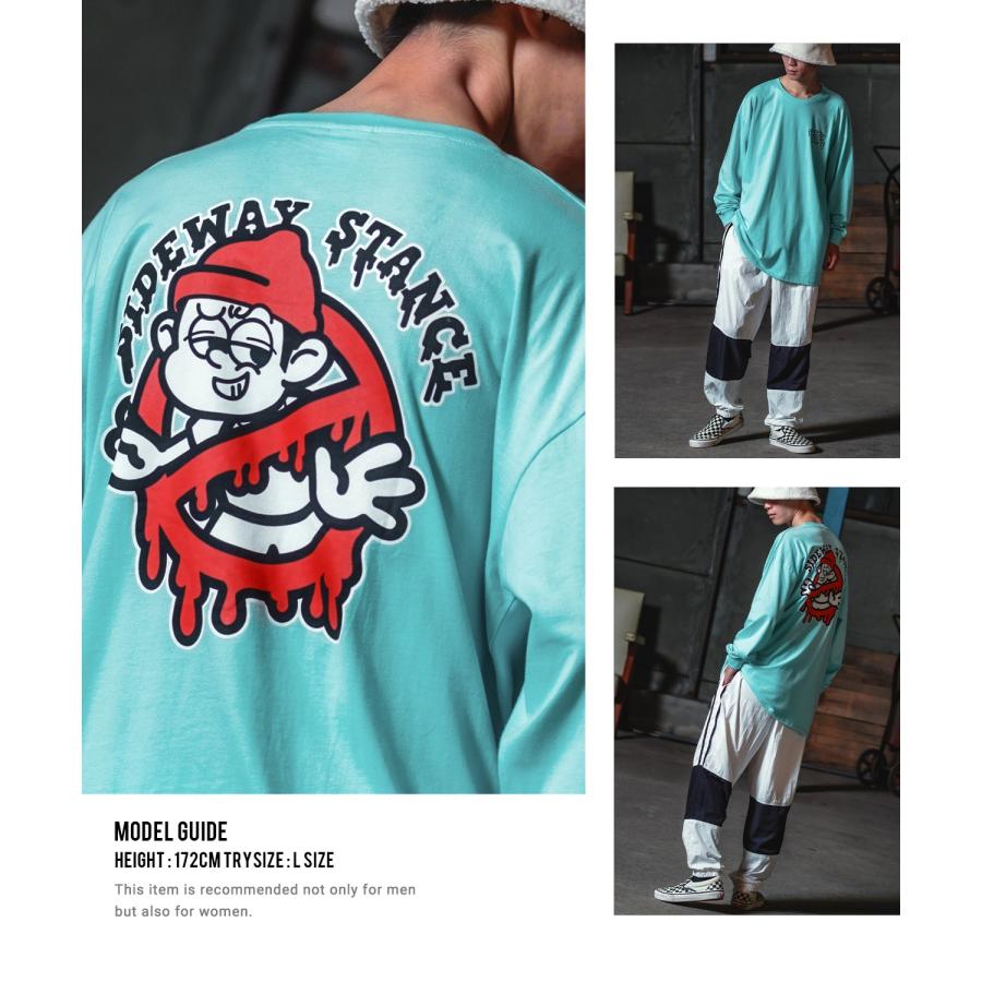 長袖Tシャツ メンズ SIDEWAY STANCE サイドウェイスタンス オリジナルプリント グラフィック バックプリント ロンT 通行止め オーバーサイズ 大きめ | improves | 17